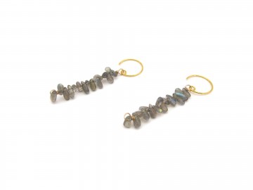 Oorbellen labradoriet goud