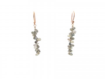 Oorbellen labradoriet rose goud
