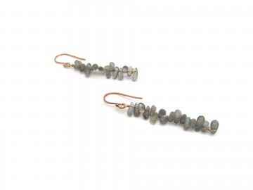 Oorbellen labradoriet rose goud