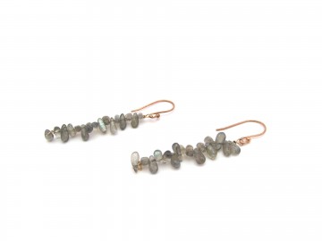 Oorbellen labradoriet rose goud