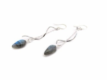 Oorbellen labradoriet swirl