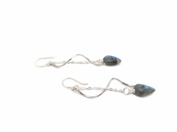 Oorbellen labradoriet swirl