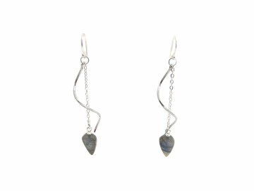 Oorbellen labradoriet swirl