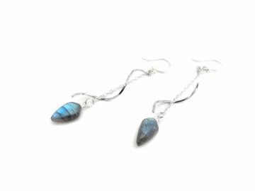 Oorbellen labradoriet swirl