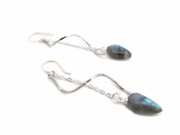 Oorbellen labradoriet swirl