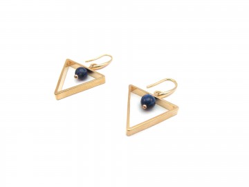 Oorbellen lapis lazuli triangel