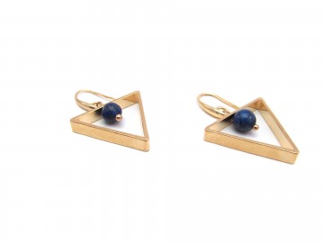 Oorbellen lapis lazuli triangel