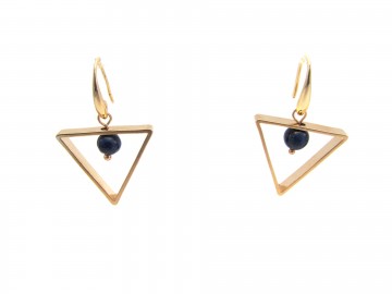 Oorbellen lapis lazuli triangel