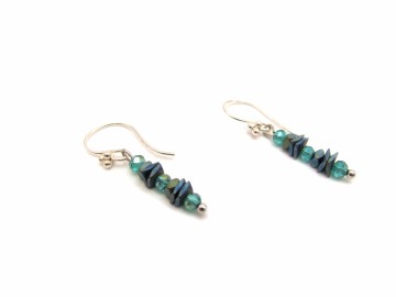 Oorbellen metalic green