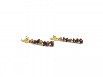 Oorbellen mookaite bruin edelsteen