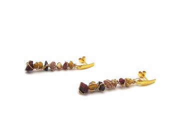 Oorbellen mookaite oker