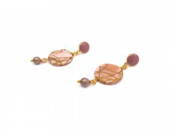 Oorbellen pink shell