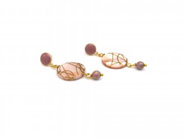 Oorbellen pink shell