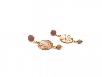 Oorbellen pink shell