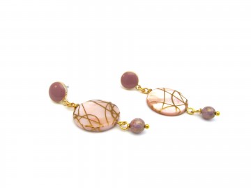 Oorbellen pink shell