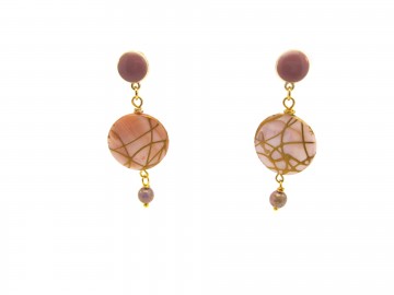 Oorbellen pink shell