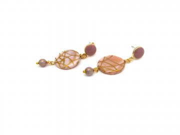 Oorbellen pink shell