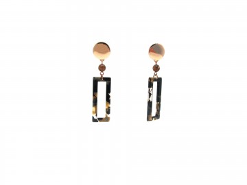 Oorbellen rose gold brown