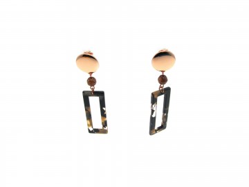 Oorbellen rose gold brown