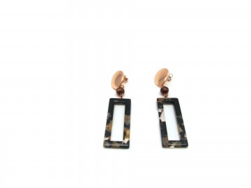 Oorbellen rose gold brown