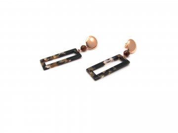 Oorbellen rose gold brown