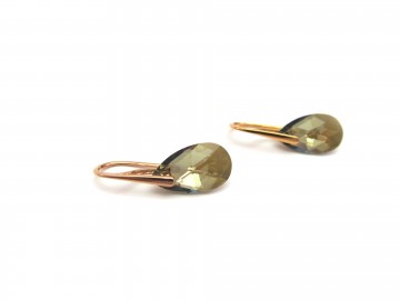 Oorbellen rose goud swar silver night