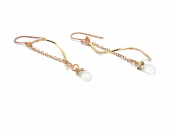 Oorbellen rose moonstone