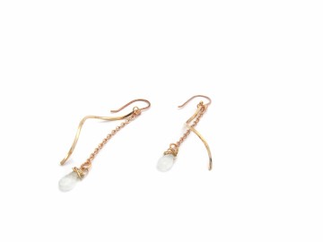 Oorbellen rose moonstone