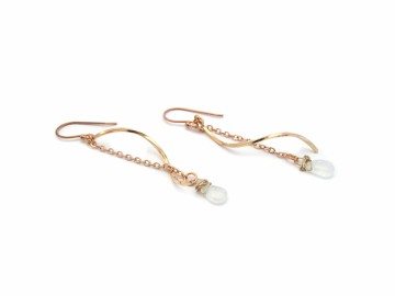 Oorbellen rose moonstone