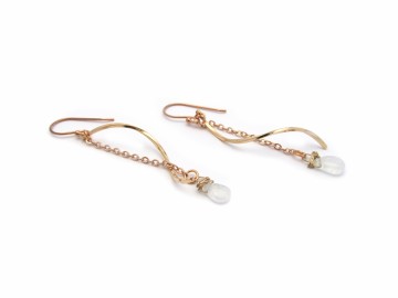 Oorbellen rose moonstone