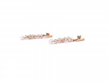 Oorbellen rose quartz edelsteen