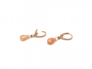 Oorbellen rosegoud zonnesteen