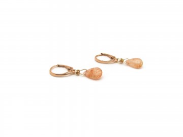 Oorbellen rosegoud zonnesteen