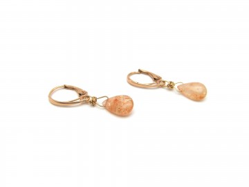 Oorbellen rosegoud zonnesteen