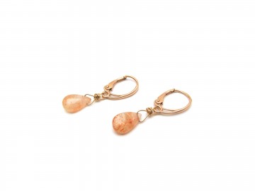 Oorbellen rosegoud zonnesteen