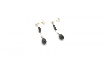 Oorbellen ruwe diamant rutiel quartz