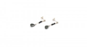 Oorbellen ruwe diamant rutiel quartz