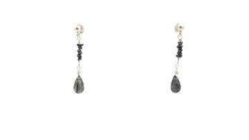 Oorbellen ruwe diamant rutiel quartz