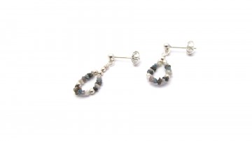 Oorbellen ruwe diamant