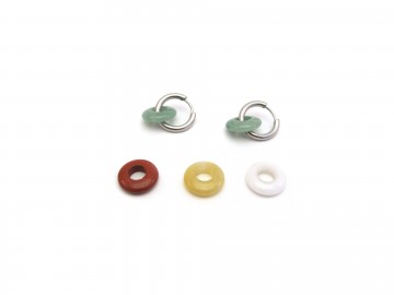 Oorbellen rvs zilver jadeoveral