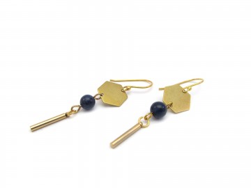 Oorbellen statement lapis goud11