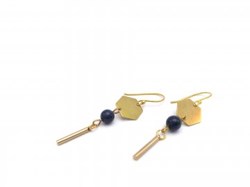 Oorbellen statement lapis goud12