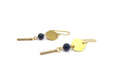 Oorbellen statement lapis goud14