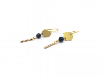 Oorbellen statement lapis goud15