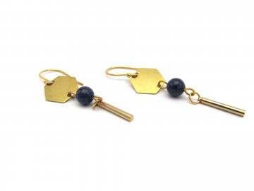 Oorbellen statement lapis goud2