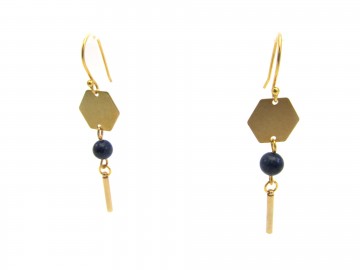 Oorbellen statement lapis goud20