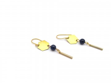 Oorbellen statement lapis goud4