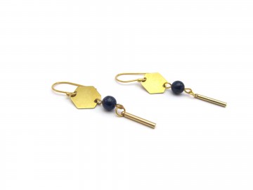 Oorbellen statement lapis goud5