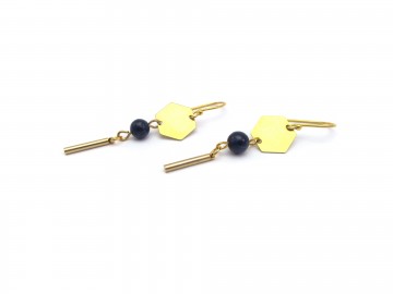 Oorbellen statement lapis goud7