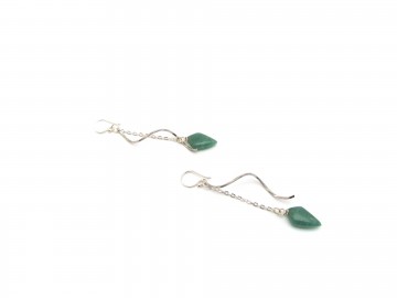 Oorbellen swirl aventurijn edelsteen